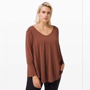 Lululemon Athletica Up For Down Time Long Sleeve In Ancient Copper Size 6